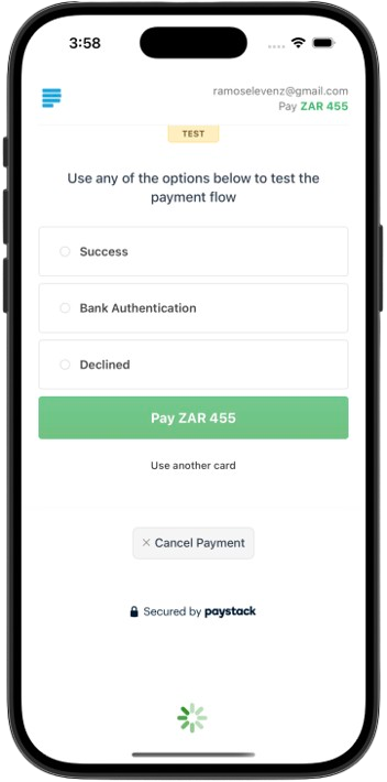 Payment Screen