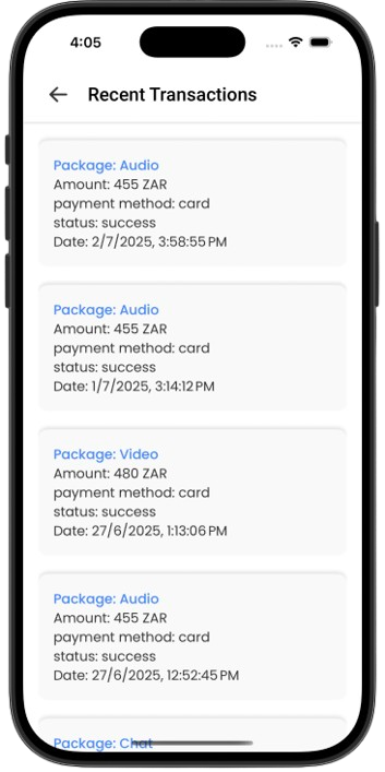 Transaction History Screen